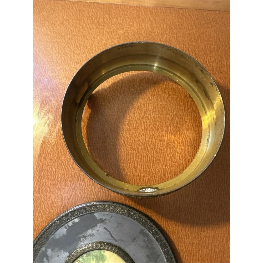 Antique Brass PNCW Triple Divided covered Trinket/Candy Dish‎